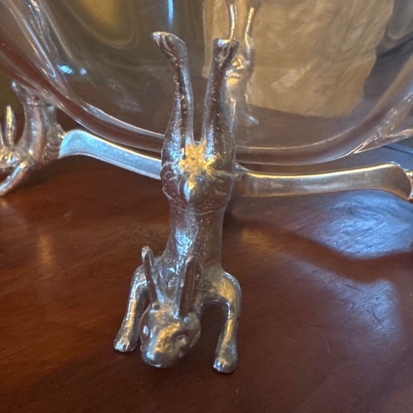 Arthur Court rabbit stand and lucite bowl - Picture 2 of 5